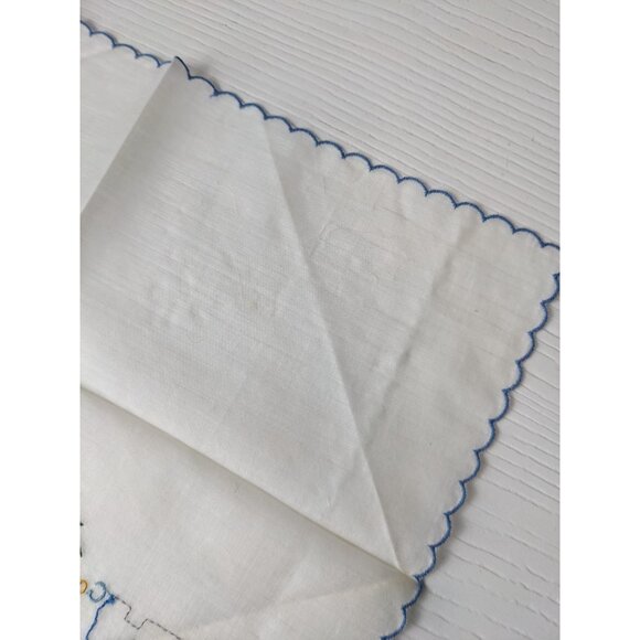 Vintage Handkerchief 1950’s Connecticut Stitched Scalloped Edge 11” Square - Picture 10 of 10